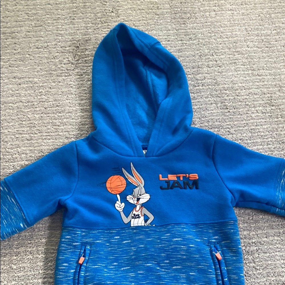 Kids Blue Hoodie with Cartoon Print